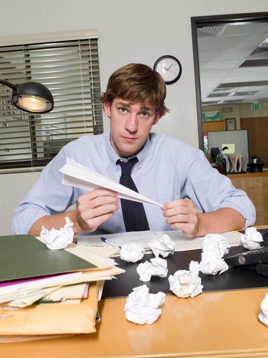 John Krasinski as Jim Halpert in the hit sitcom The Office. (x/@krasinskiupdate) John Krasinski as Jim Halpert in the hit sitcom The Office. (x/@krasinskiupdate)