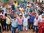 Students during a rally on the varsity campus in Chandigarh on Tuesday. (Ravi Kumar/HT) Students during a rally on the varsity campus in Chandigarh on Tuesday. (Ravi Kumar/HT)