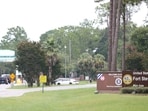 Traffic enters Fort Stewart at the main entrance gate following an active shooter incident on the U.S. Army base located in Hinesville, Georgia, U.S. August 6, 2025. 