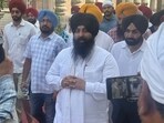 Punjab minister Harjot Singh Bains at the Golden Temple complex in Amritsar as he appeared before the Akal Takht on Wednesday. Punjab minister Harjot Singh Bains at the Golden Temple complex in Amritsar as he appeared before the Akal Takht on Wednesday.
