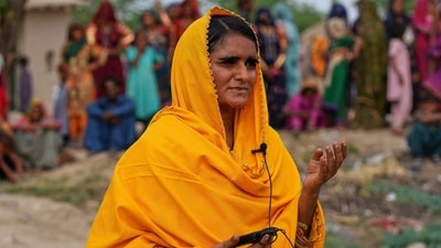 Pakistani folk musician Sham Bhai speaks during an interview with The Associated Press, at a village in Umerkot, a district of Pakistan's southeastern Sindh province, Thursday, July 17, 2025. (AP) Pakistani folk musician Sham Bhai speaks during an interview with The Associated Press, at a village in Umerkot, a district of Pakistan's southeastern Sindh province, Thursday, July 17, 2025. (AP)
