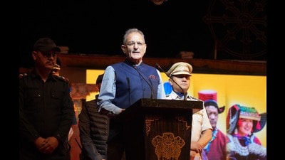 Ladakh LG Kavinder Gupta addresses 9th Ladakh dPal rNam Duston 2025 at NDS Stadium in Leh on Wednesday . (HT Photo) Ladakh LG Kavinder Gupta addresses 9th Ladakh dPal rNam Duston 2025 at NDS Stadium in Leh on Wednesday . (HT Photo)