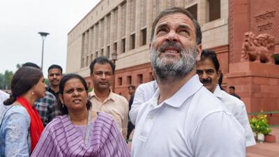 Lok Sabha LoP and Congress MP Rahul Gandhi at the Parliament complex in New Delhi. (ANI) Lok Sabha LoP and Congress MP Rahul Gandhi at the Parliament complex in New Delhi. (ANI)