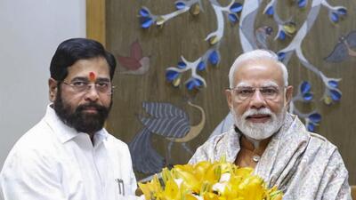 New Delhi: Prime Minister Narendra Modi with Maharashtra Deputy Chief Minister Eknath Shinde during a meeting, in New Delhi, Wednesday, Aug. 6, 2025. (PTI Photo)(PTI08_06_2025_000437A) (PTI) New Delhi: Prime Minister Narendra Modi with Maharashtra Deputy Chief Minister Eknath Shinde during a meeting, in New Delhi, Wednesday, Aug. 6, 2025. (PTI Photo)(PTI08_06_2025_000437A) (PTI)
