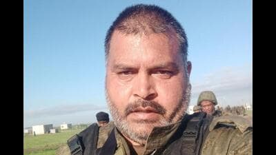 Sarabjit Singh who claims that he was forced to serve in Russian army. Sarabjit Singh who claims that he was forced to serve in Russian army.