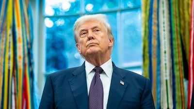 US President Donald Trump in the Oval Office of the White House in Washington, DC, US, on Wednesday, Aug. 6, 2025. (Bloomberg) US President Donald Trump in the Oval Office of the White House in Washington, DC, US, on Wednesday, Aug. 6, 2025. (Bloomberg)