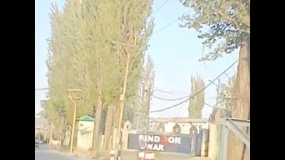 The army’s 19 Infantry Division, also known as Dagger Division, has named one of the gates at its headquarters in Baramulla Sindoor Dwar after the successful military operation. (HT Photo) The army’s 19 Infantry Division, also known as Dagger Division, has named one of the gates at its headquarters in Baramulla Sindoor Dwar after the successful military operation. (HT Photo)
