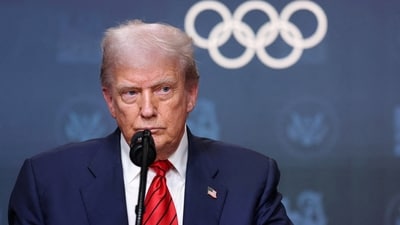 US President Donald Trump reacted to India's remarks citing America doing trade with Russia. (REUTERS)