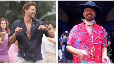 Hrithik Roshan reacted to a video of his 75-year-old father, Rakesh Roshan, dancing to his song Aavan Jaavan. Hrithik Roshan reacted to a video of his 75-year-old father, Rakesh Roshan, dancing to his song Aavan Jaavan.