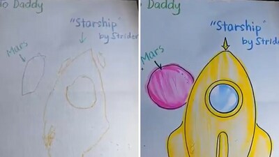 Shivon Zilis shared a drawing of a starship made by her 3-year-old son, Strider, addressed to "Daddy" Elon Musk. (X/ShivonZilis) Shivon Zilis shared a drawing of a starship made by her 3-year-old son, Strider, addressed to "Daddy" Elon Musk. (X/ShivonZilis)