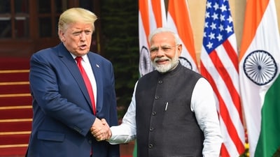 US President Donald Trump also alleged that with its purchases from Russia, India was "fueling a war machine". (PTI) US President Donald Trump also alleged that with its purchases from Russia, India was "fueling a war machine". (PTI)
