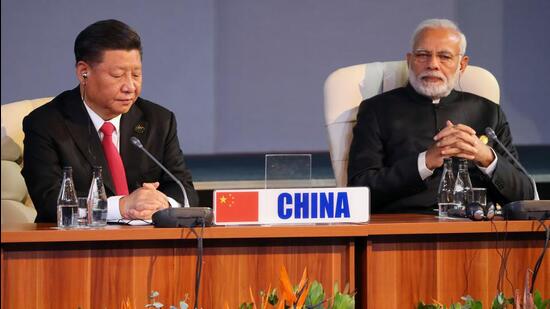 Prime Minister Narendra Modi and China's President Xi Jinping at the BRICS summit meeting in Johannesburg, South Africa, July 27, 2018 (REUTERS)
