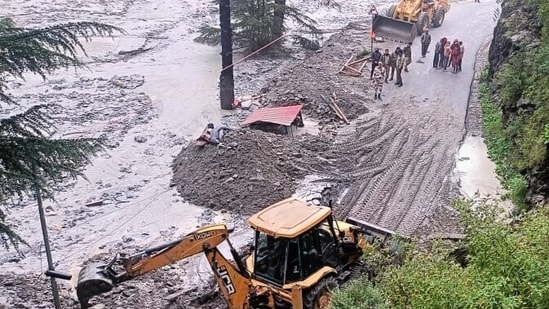 Rescue operations in Uttarkashi a day after a cloudburst.
