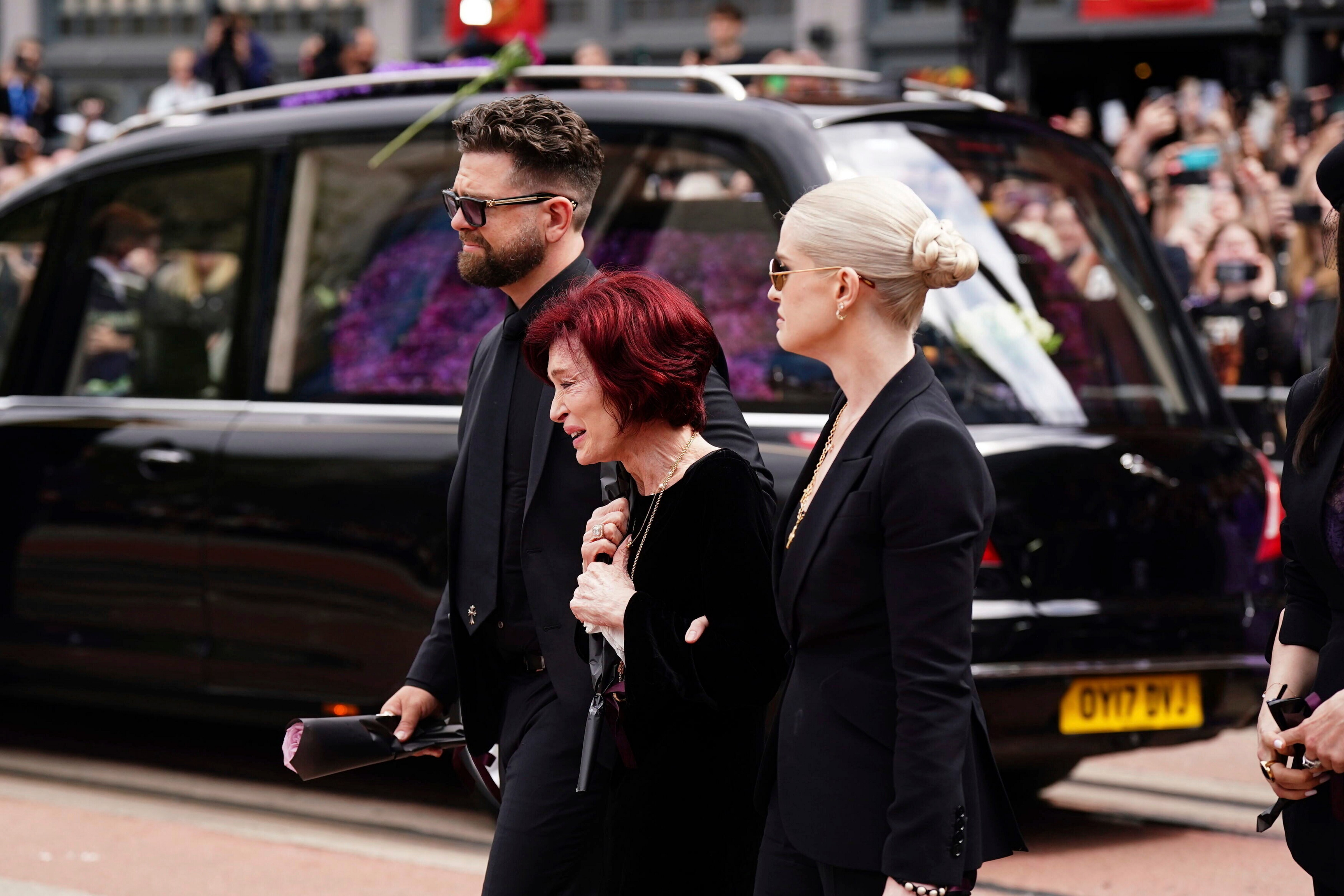 Ozzy Osbourne's family at his funeral procession. (AP) Ozzy Osbourne's family at his funeral procession. (AP)