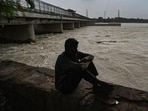 By 9am, the water level touched 204.89 metres, the highest so far this season. (HT PHOTO)