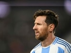 Lionel Messi in action for Argentina. Lionel Messi in action for Argentina.