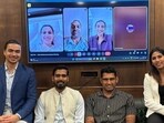 IOA Athletes Commission members during a meeting on Thursday. (HT Photo)