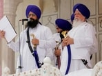 Jathedar Giani Kuldeep Singh Gargaj at the Akal Takht in Amritsar on Wednesday. (ANI)