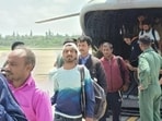 Over 400 people, including 300 pilgrims and 100 local traders, stranded in Gangotri Dham are being evacuated to Harsil (Sourced/ HT)