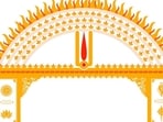 The design of Tilak Pravesh Dwar being constructed in Ayodhya. (Sourced)