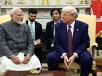 US President Donald Trump meets with Indian Prime Minister Narendra Modi at the White House in Washington, DC.