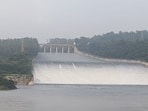 Water being released from Pong Dam.