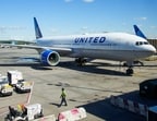 United Airlines plane at Newark Liberty International Airport in Newark