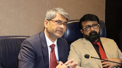 AIFF president Kalyan Chaubey (left) addresses the media on Thursday. (AIFF) AIFF president Kalyan Chaubey (left) addresses the media on Thursday. (AIFF)