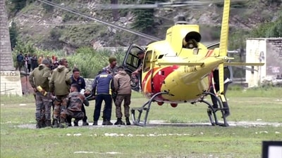 Relief and rescue operations are underway after flash flood caused by cloudburst, at Dharali in Uttarkashi on Wednesday. (ANI) Relief and rescue operations are underway after flash flood caused by cloudburst, at Dharali in Uttarkashi on Wednesday. (ANI)