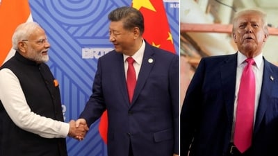 Prime Minister Narendra Modi with Chinese President Xi Jinping; (right) US President Donald Trump. (Reuters file) Prime Minister Narendra Modi with Chinese President Xi Jinping; (right) US President Donald Trump. (Reuters file)