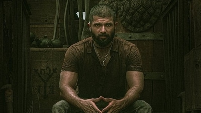 Vijay Deverakonda's still from his latest release, Kingdom.