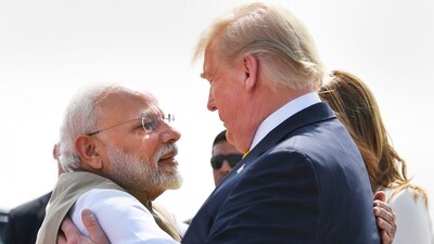 Prime Minister Narendra Modi greets US President Donald Trump upon his arrival in Ahmedabad. (PTI file) Prime Minister Narendra Modi greets US President Donald Trump upon his arrival in Ahmedabad. (PTI file)