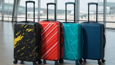 Printed trolley sets double as travel essentials and style statements, turning airport walks into effortless, eye-catching photo moments. (AI generated) Printed trolley sets double as travel essentials and style statements, turning airport walks into effortless, eye-catching photo moments. (AI generated)