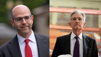 Stephen Miran and Jerome Powell. (Agencies) Stephen Miran and Jerome Powell. (Agencies)