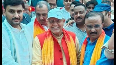UP finance minister Suresh Khanna (centre) inaugurating development projects in Lucknow on August 7. (Sourced) UP finance minister Suresh Khanna (centre) inaugurating development projects in Lucknow on August 7. (Sourced)