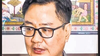 Union Minister of Parliamentary Affairs Kiren Rijiju addresses a press conference, in New Delhi. (PTI) Union Minister of Parliamentary Affairs Kiren Rijiju addresses a press conference, in New Delhi. (PTI)