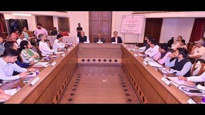 Waghmare on Thursday reviewed poll preparedness in Pune division’s five districts - Pune, Kolhapur, Satara, Sangli and Solapur - where elections to municipal corporations, municipal councils, and Zilla Parishads are due. (HT PHOTO) Waghmare on Thursday reviewed poll preparedness in Pune division’s five districts - Pune, Kolhapur, Satara, Sangli and Solapur - where elections to municipal corporations, municipal councils, and Zilla Parishads are due. (HT PHOTO)