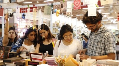 From Labubu keychains and washable picture books to gun-shaped pens and Harry Potter-themed notebooks, the fair has something for every stationery lover. (Photo: Shantanu Bhattacharya/HT)