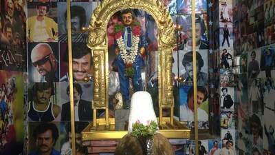 To mark 50 years of Superstar Rajinikanth in cinema, a fan named Karthik celebrated the milestone by adorning the Rajinikanth temple, Arulmigu Sri Rajini Temple. To mark 50 years of Superstar Rajinikanth in cinema, a fan named Karthik celebrated the milestone by adorning the Rajinikanth temple, Arulmigu Sri Rajini Temple.