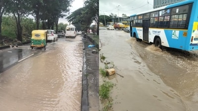 The Bengaluru City Traffic Police issued multiple advisories warning of slow-moving traffic due to stagnant water in several parts of the city. (X/@blrcitytraffic) The Bengaluru City Traffic Police issued multiple advisories warning of slow-moving traffic due to stagnant water in several parts of the city. (X/@blrcitytraffic)