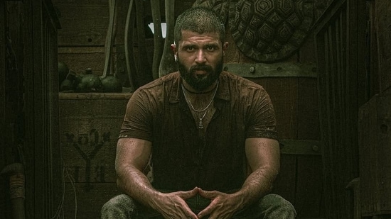 Vijay Deverakonda's still from his latest release, Kingdom.
