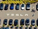 Tesla vehicles line a parking area at the company's Fremont Tesla vehicles line a parking area at the company's Fremont