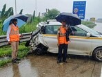 The accident occurred on a national highway near Haripar village on Thursday. The accident occurred on a national highway near Haripar village on Thursday.
