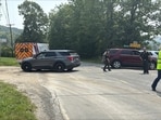 This image provided by WNEP shows police near the scene of a shooting where two state troopers were injured, Thursday, Aug. 7, 2025 near the village of Thompson in Susquehanna County, Pa. (WNEP via AP) This image provided by WNEP shows police near the scene of a shooting where two state troopers were injured, Thursday, Aug. 7, 2025 near the village of Thompson in Susquehanna County, Pa. (WNEP via AP)