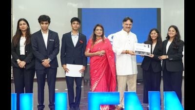 BJP MLA, Rajeshwar Singh, at the TMS Millennia & Business Unplugged event held at The Millennium School, South City, Rae Bareli Road in Lucknow. (Sourced)