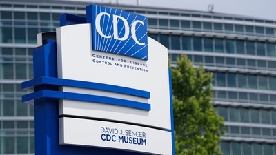 A sign for the CDC sits outside of their facility at the Centers for Disease Control and Prevention (CDC) Roybal campus (REUTERS)