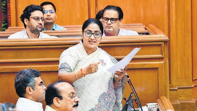 Delhi CM Rekha Gupta with her cabinet colleagues during monsoon session of Delhi Legislative assembly. (HT Photo) Delhi CM Rekha Gupta with her cabinet colleagues during monsoon session of Delhi Legislative assembly. (HT Photo)