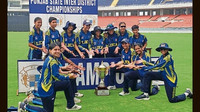 Ludhiana women’s senior team clinched the title in the Punjab State Inter-District Women Senior One Day Limited Overs Tournament 2025–2026 by defeating Jalandhar by 20 runs to lift the trophy in Ludhiana on Friday. (HT Photo) Ludhiana women’s senior team clinched the title in the Punjab State Inter-District Women Senior One Day Limited Overs Tournament 2025–2026 by defeating Jalandhar by 20 runs to lift the trophy in Ludhiana on Friday. (HT Photo)