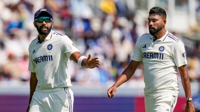 Mohammed Siraj led the Indian pace attack in the absence of Jasprit Bumrah at the Oval. (PTI) Mohammed Siraj led the Indian pace attack in the absence of Jasprit Bumrah at the Oval. (PTI)