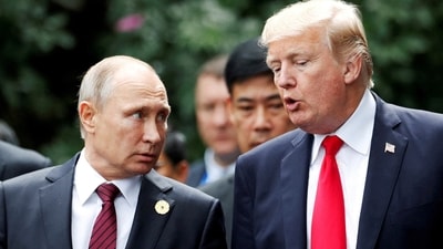 President Donald Trump and Russia's President Vladimir Putin will meet to discuss Ukraine ceasefire. (REUTERS File)